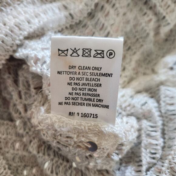 Retrofete Marie Sequin Crochet Dress in Silver and White Size XS/S NWT Maxi - Picture 14 of 15